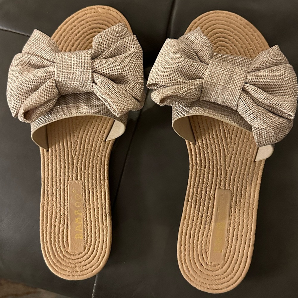 Women's Beige Bow Sandals